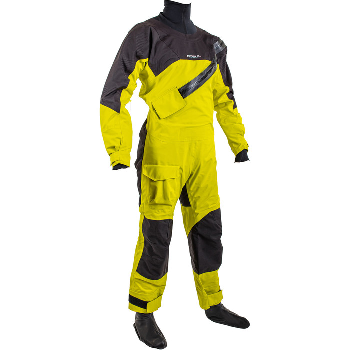 2024 Gul Junior Dartmouth Eclip Zip Drysuit & Free Underfleece GM0389-B9 - Sulphur / Black